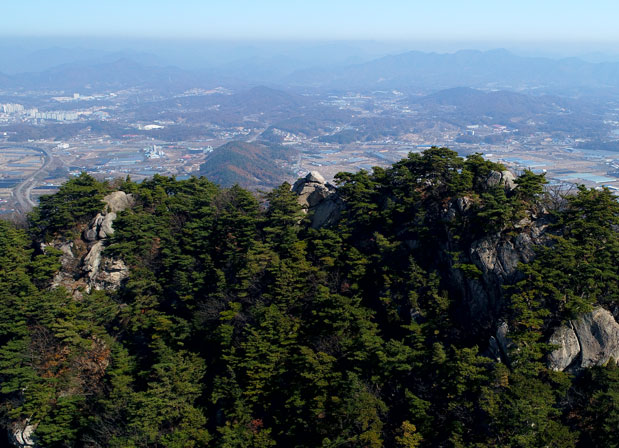 상공에서 본 창령산