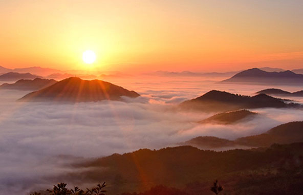 옥천 4경 용암사 일출 사진2